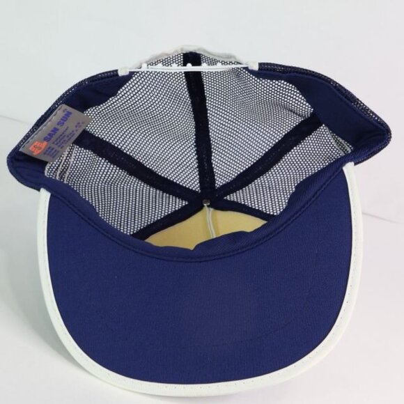 Vintage Jim's Web Tavern Hat Men's Dubuque IA 3 Stripe Mesh Trucker Cap Snapback - Picture 5 of 7